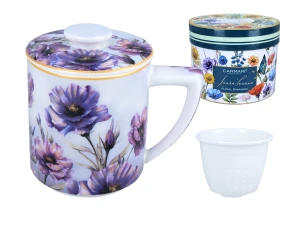 Kubek z zaparzaczem i przykrywką - L. Lozano, Lady`s Floral Symphony (CARMANI)