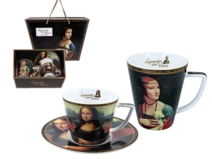 CARMANI Leonardo da Vinci – zestaw filiżanka i kubek z porcelany
