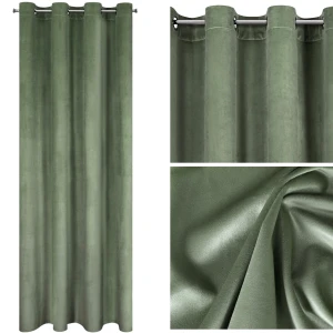 Zasłona welwetowa Melanie 140x250 cm Oliwkowa Eurofirany
