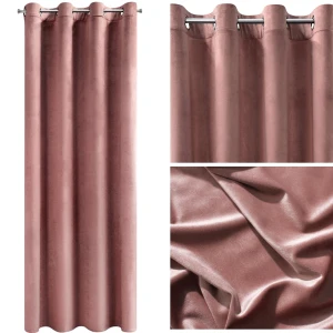Zasłona welwetowa Melanie 140x250 cm Ciemnoróżowa Eurofirany