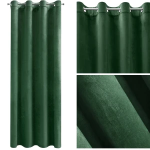 Zasłona welwetowa Melanie 140x250 cm Ciemnozielona Eurofirany