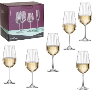 Kieliszki do białego wina BOHEMIA Waterfall Optic 350 ml 6 szt.