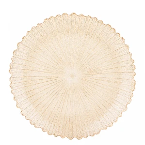 Szklana Podstawka Dekoracyjna Pod Talerz Beżowa 33 × 33 cm