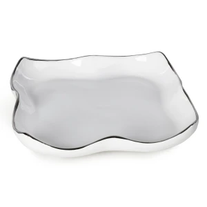 Patera dekoracyjna ceramiczna TONY biała 25 × 25 × 6 cm