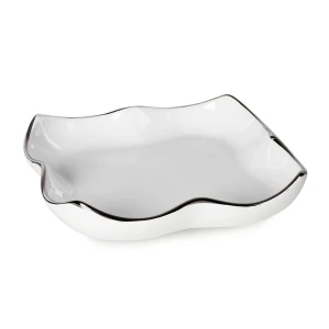 Patera dekoracyjna ceramiczna TONY biała 20 × 20 × 5 cm