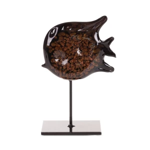 Szklana figurka dekoracyjna Greta 13 × 6 × 19 cm brązowa