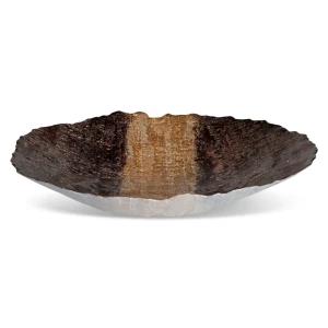 Szklana misa dekoracyjna DEMI, brązowa, 39 x 8 cm
