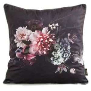 Welwetowa poszewka dekoracyjna 45 × 45 cm czarna