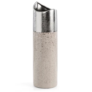 Wazon dekoracyjny ceramiczny Laila srebrny Ø13 x 46 cm