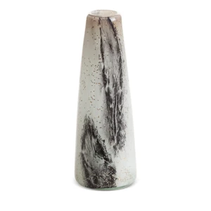 Szklany wazon dekoracyjny LUCAS kremowy, 11 × 31 cm