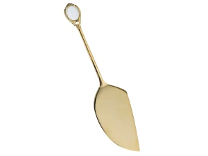 Łopatka do ciasta powlekana 24K złotem - Białe oczko (CARMANI)