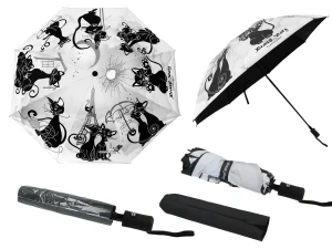 Parasol automatyczny składany 100 cm „Kocie wariacje” CARMANI