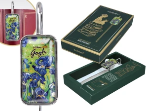 Metalowa zakładka do książki Van Gogh „Irysy” w pudełku prezentowym