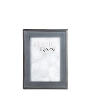 Srebrna ramka na zdjęcie ze szkła i metalu 20 × 15 cm