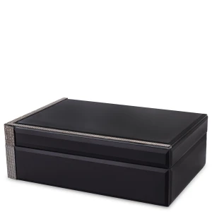 Szkatułka na biżuterię 8 x 24 x 16 cm czarny