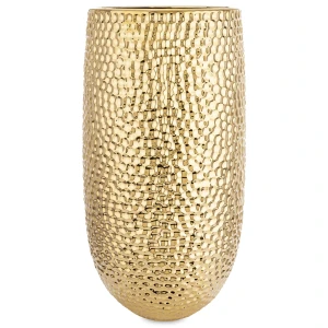 Wazon ceramiczny złoty dekoracyjny 38,5 cm Ceramika Modern