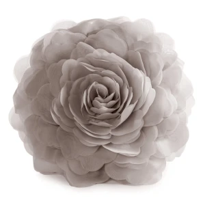Poszewka dekoracyjna FLORES beżowa z kwiatem 3D, 40 cm