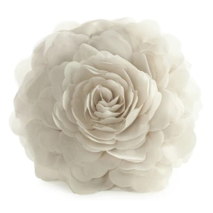 Poszewka dekoracyjna FLORES kremowa 40x40 cm, kwiat 3D