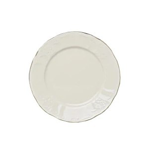 Bernadotte Ivory Gold talerz deserowy 21 cm, złota obwódka THUN