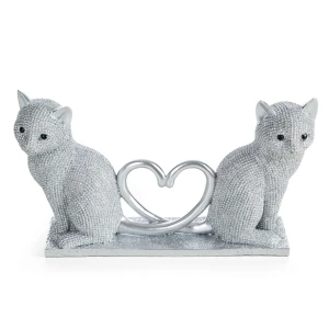 Figurka dekoracyjna ELDO z żywicy, srebrna, 22 × 7 × 12 cm