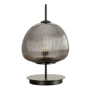 Lampa stołowa RUTH grafitowa metalowo-szklana Ø26 × 41 cm E27