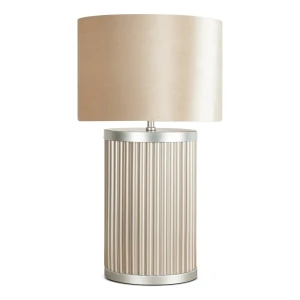 Lampa stołowa NOLA (3) beżowa, szklano-metalowa, 33 × 70 cm