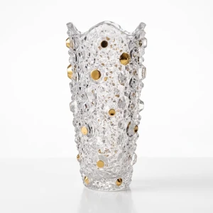 Bohemia Prestige Wazon kryształowy Gold 30 cm