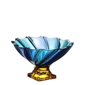 Bohemia Misa dekoracyjna Ponti 310 mm Ocean Amber ze szkła kryształowego