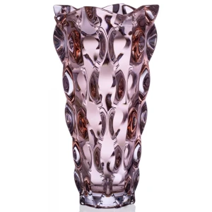 Bohemia Samba Pink – różowy wazon kryształowy na nodze 305 mm