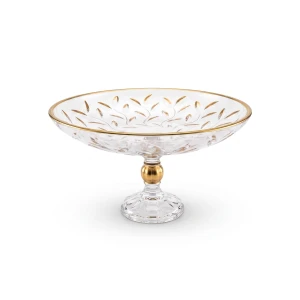 Bohemia Prestige Misa dekoracyjna na nóżce Laurus Gold 330 mm