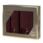 Komplet ręczników GAJA 3 szt. 100% bawełna frotte 550 g/m² bordowy