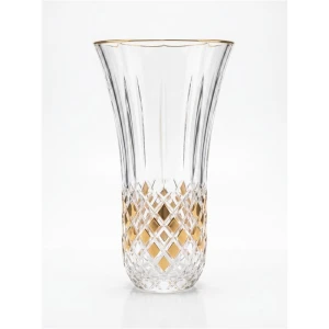 Wazon kryształowy Prestige Opera Gold Rim 300 mm ze złotym rantem