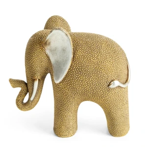 Złota figurka dekoracyjna Słoń LUKAS 18 × 8 × 17 cm