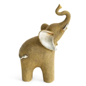 Złota figurka dekoracyjna Słoń LUKAS 25 cm do salonu