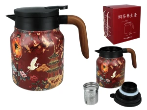 Termos z zaparzarką do herbaty i ziół 1000 ml Biały Żuraw
