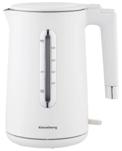 Czajnik elektryczny, stal nierdzewna, obrotowa podstawa, biały, 1,7L, 1850-2200W, Klausberg, KB-7890