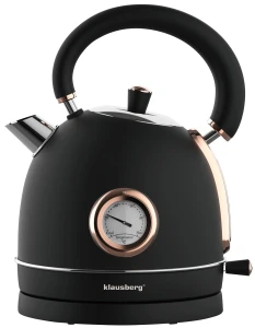 Czajnik elektryczny z termometrem, stal nierdzewna, czarny/rose gold 1,8l, 1850-2200W, Klausberg, KB-7905