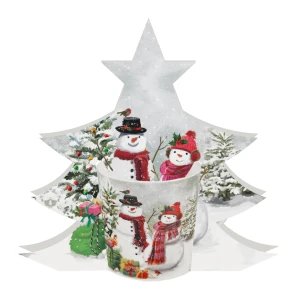 Kubek 360 ml w opakowaniu choinka SNOWMAN SMILE