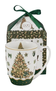 Kubek classic w pudełku z kokardą TREE SPARKLE