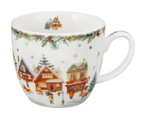 Kubek 460 ml "w koszyczku" CHRISTMAS VILLAGE