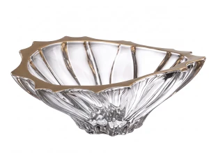 Salatera PLANTICA Gold Rim 33 cm ze szkła kryształowego