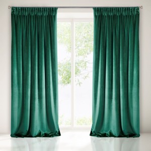 Zasłona gotowa Villa ciemny zielony 140 x 270 cm Eurofirany