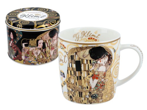 Kubek w puszce - G. Klimt. Pocałunek - kremowe tło (CARMANI) 5907580060798