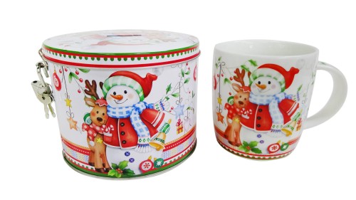 Kubek świąteczny 360 ml w puszce skarbonka 5901122101338