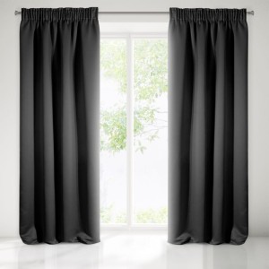 Zasłona gotowa Logan 135 x 270 czarna