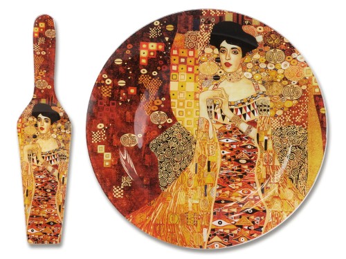 Talerz deserowy z łopatką dec:G.Klimt - Adele Bloch - Bauer śr.30cm /box 5907580014876
