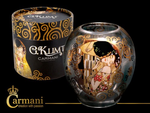Świecznik szklany - Gustav Klimt the Kiss 5907580051895