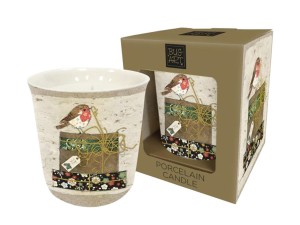 Świąteczna świeca porcelanowa Bug Art Robin 