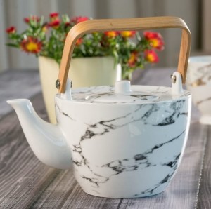 Czajnik porcelanowy 1,2 litra MARMO gold Villa Italia