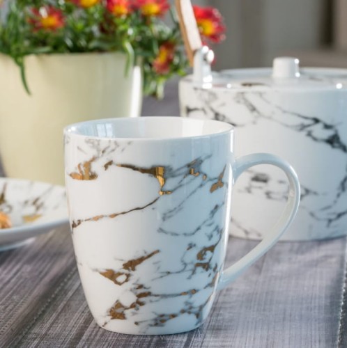 Kubek porcelanowy 350 ml MARMO GOLD Villa Italia MR763 5901568557638